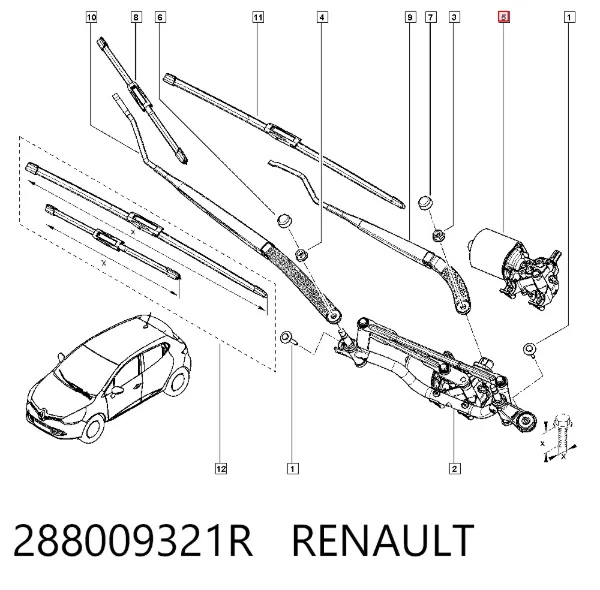 Мотор дворников 288009321R Renault (RVI)