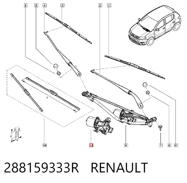 Мотор дворников 288159333R Renault (RVI)