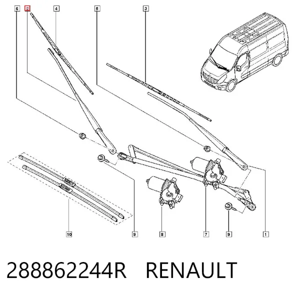 Поводок стеклоочистителя 288862244R Renault (RVI)