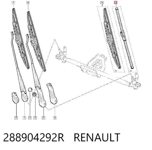Щетки стеклоочистителя 288904292R Renault (RVI)