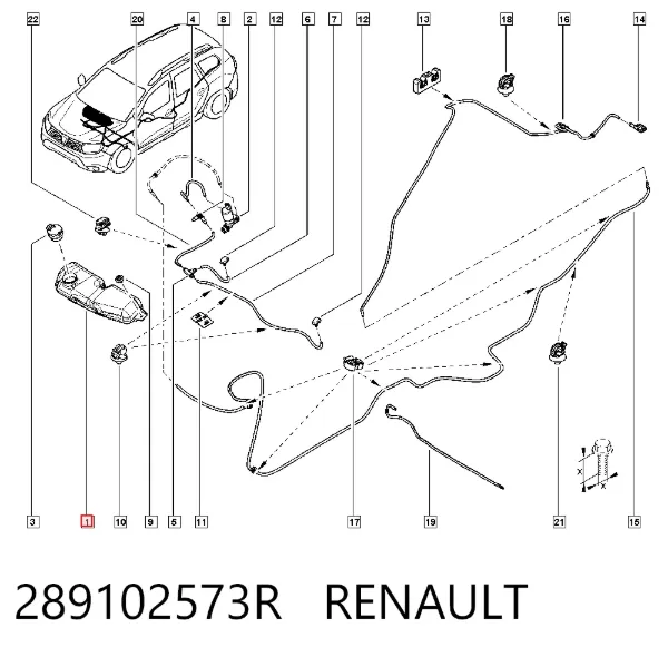 Бачок омывателя 289102573R Renault (RVI)