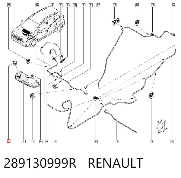 Крышка бачка омывателя 289130999R Renault (RVI)