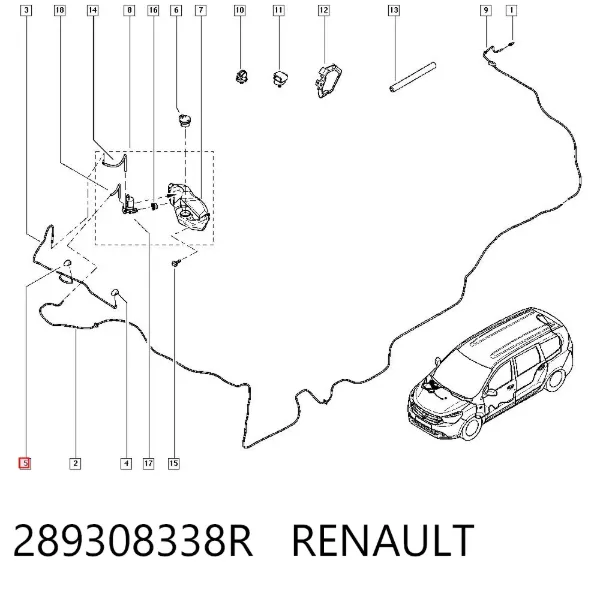 Форсунка омывателя 289308338R Renault (RVI)