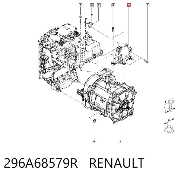Кронштейн подушки (опоры) двигателя верхней 296A68579R Renault (RVI)