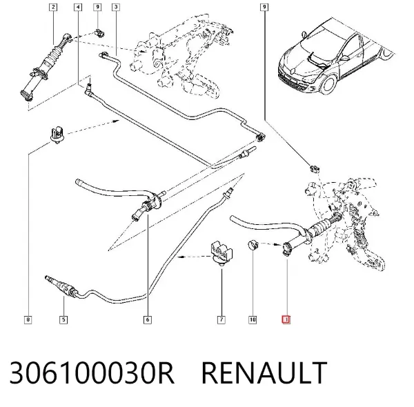 Главный цилиндр сцепления 306100030R Renault (RVI)