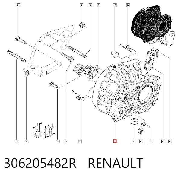 Рабочий цилиндр сцепления в сборе 306205482R Renault (RVI)