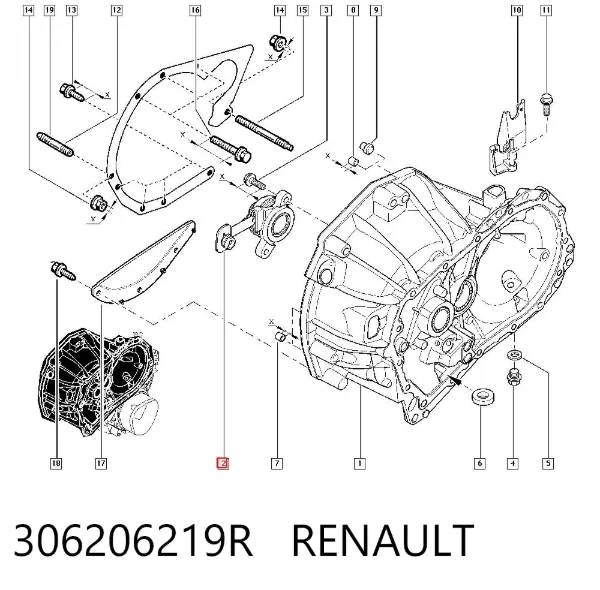 Рабочий цилиндр сцепления в сборе 306206219R Renault (RVI)