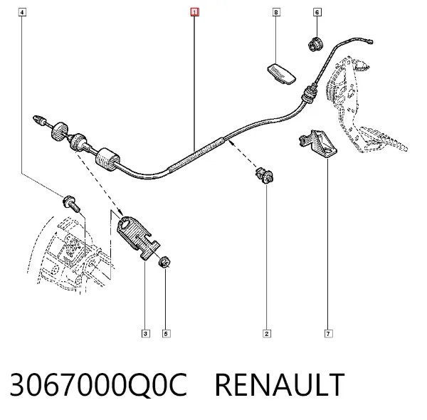 Трос сцепления 3067000Q0C Renault (RVI)