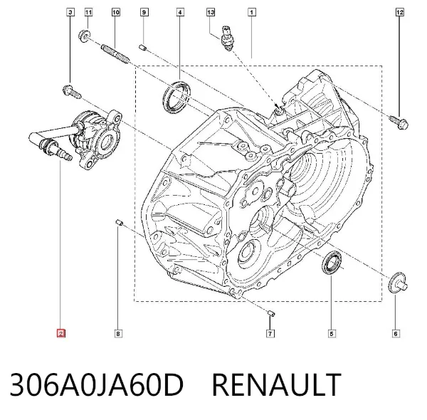 Рабочий цилиндр сцепления в сборе 306A0JA60D Renault (RVI)