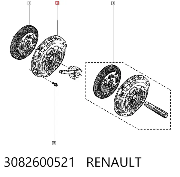 Корзина сцепления 3082600521 Renault (RVI)
