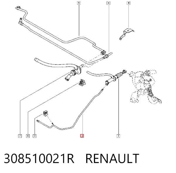 Шланг сцепления 308510021R Renault (RVI)
