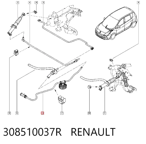 Шланг сцепления 308510037R Renault (RVI)