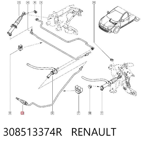 Шланг сцепления 308513374R Renault (RVI)