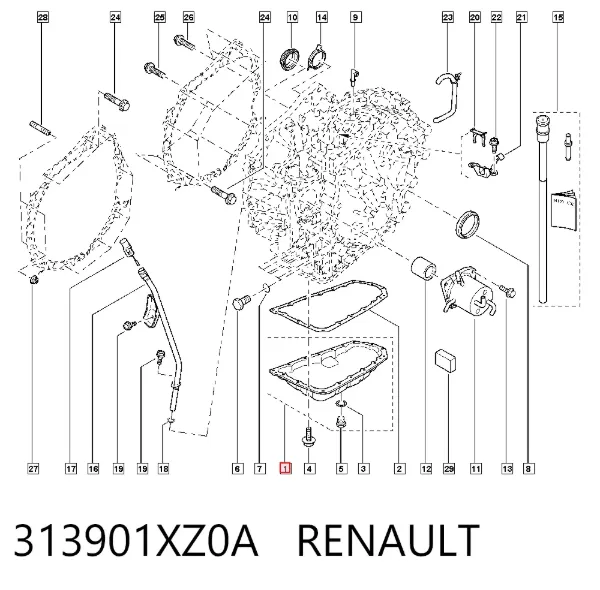 Поддон АКПП 313901XZ0A Renault (RVI)
