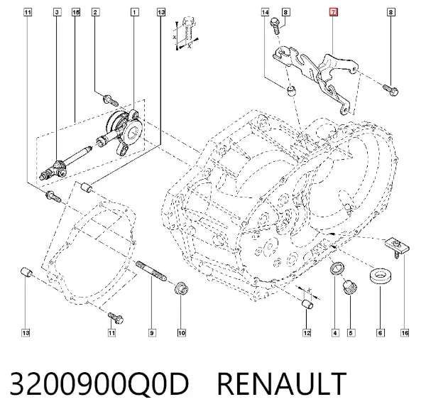 Кронштейн кулисы КПП 3200900Q0D Renault (RVI)