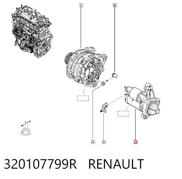 Стартер 320107799R Renault (RVI)