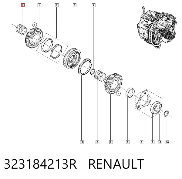 Подшипник КПП 323184213R Renault (RVI)