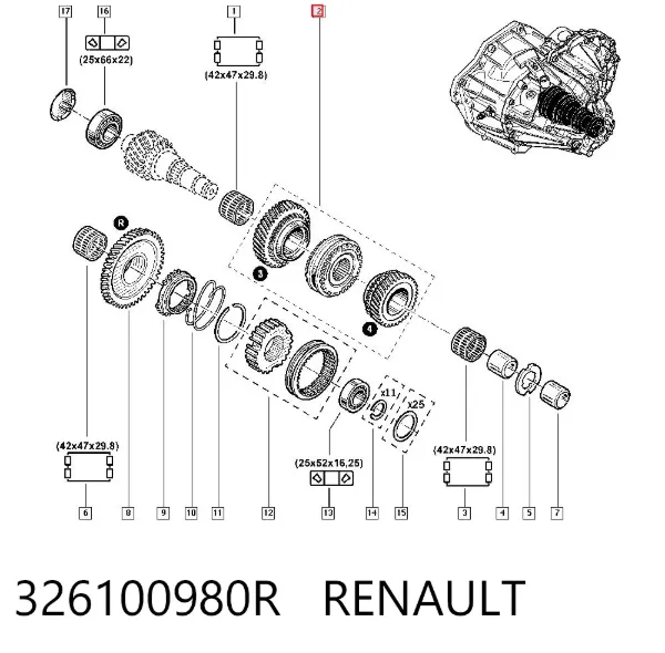 Синхронизатор 3/4-й передачи 326100980R Renault (RVI)