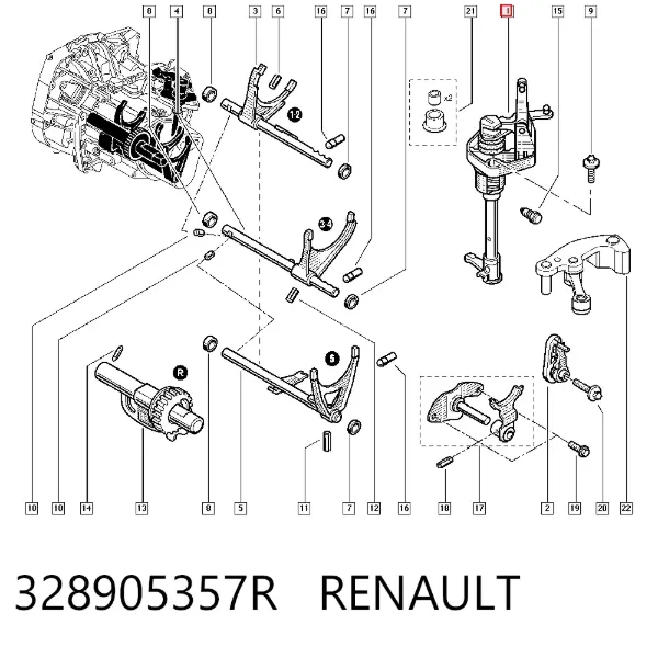 Механизм выбора (переключения) передач 328905357R Renault (RVI)