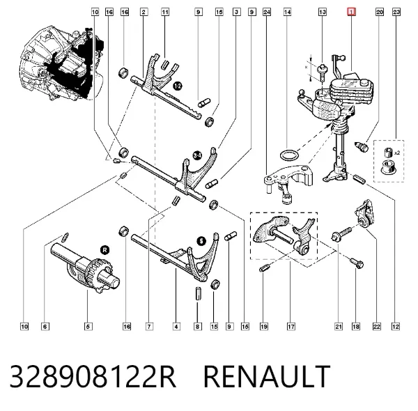 Механизм выбора (переключения) передач 328908122R Renault (RVI)
