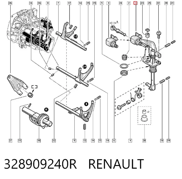 Механизм выбора (переключения) передач 328909240R Renault (RVI)