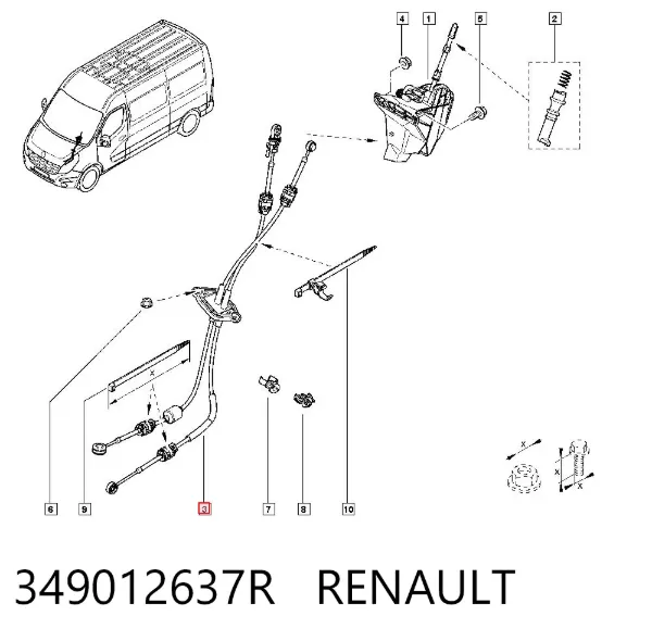 Кулиса переключения передач 349012637R Renault (RVI)