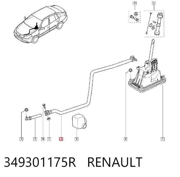 Тяга кулисы АКПП/КПП 349301175R Renault (RVI)