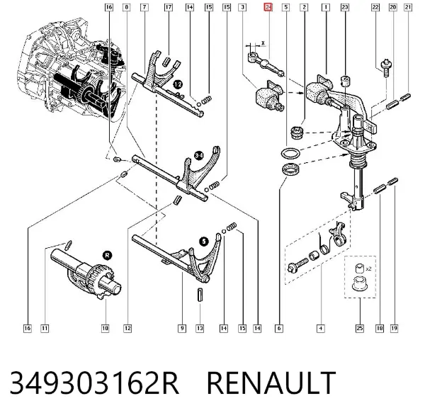Тяга кулисы АКПП/КПП 349303162R Renault (RVI)