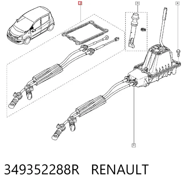 Трос переключения передач 349352288R Renault (RVI)