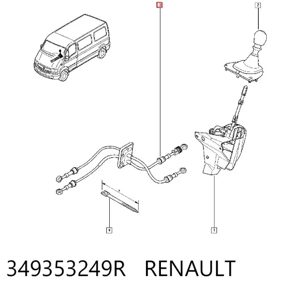 Трос КПП 349353249R Renault (RVI)