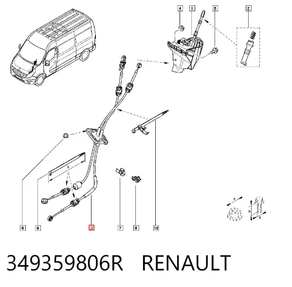 Трос КПП 349359806R Renault (RVI)
