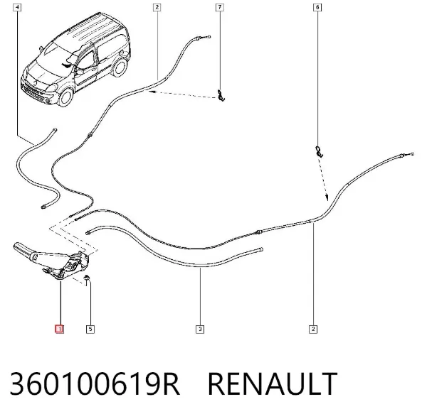 Рычаг ручного тормоза 360100619R Renault (RVI)