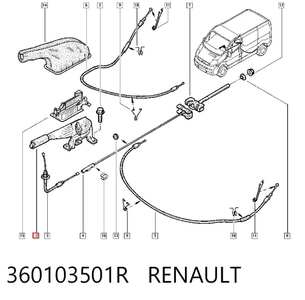 Рычаг ручного тормоза 360103501R Renault (RVI)