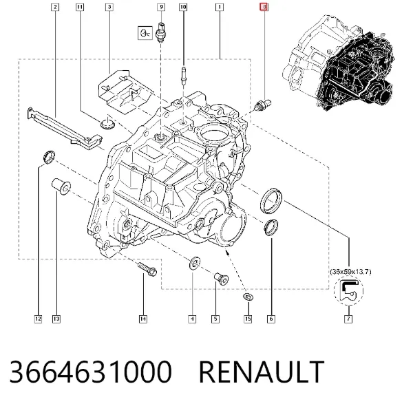 Датчик заднего хода 3664631000 Renault (RVI)