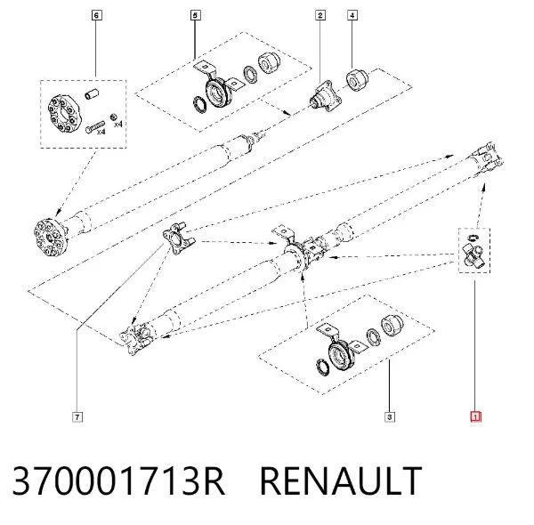 Крестовина заднего кардана 370001713R Renault (RVI)