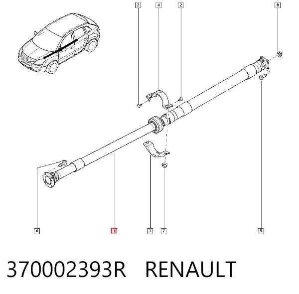 Кардан задний 370002393R Renault (RVI)
