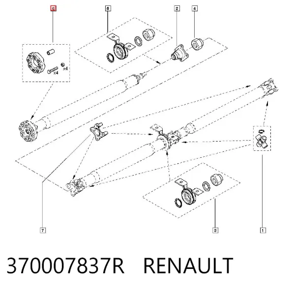 Муфта кардана эластичная передняя 370007837R Renault (RVI)