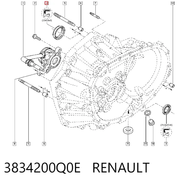 Сальник редуктора переднего моста 3834200Q0E Renault (RVI)