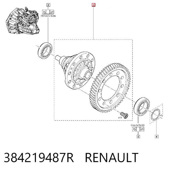 Дифференциал 384219487R Renault (RVI)