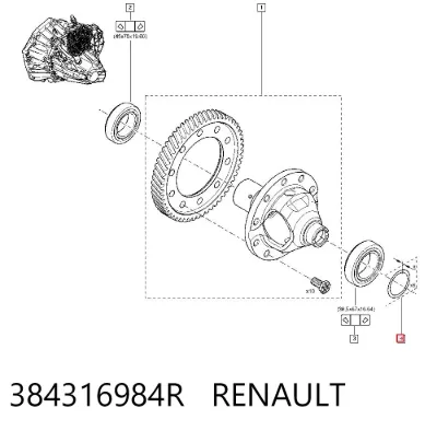 Шайба дифференциала переднего моста RENAULT 384316984R