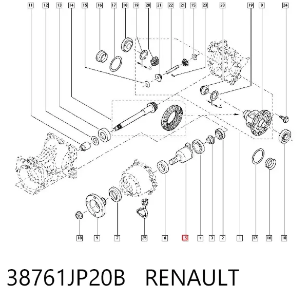 Сальник хвостовика 38761JP20B Renault (RVI)