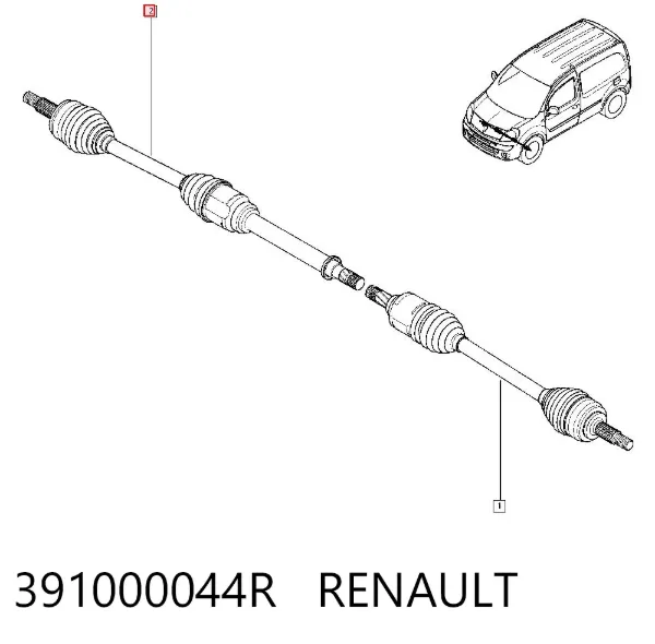 Правая полуось 391000044R Renault (RVI)
