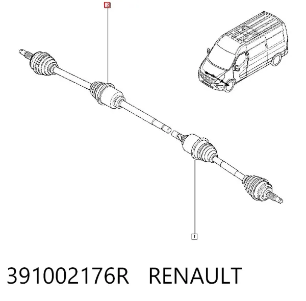 Правая полуось 391002176R Renault (RVI)
