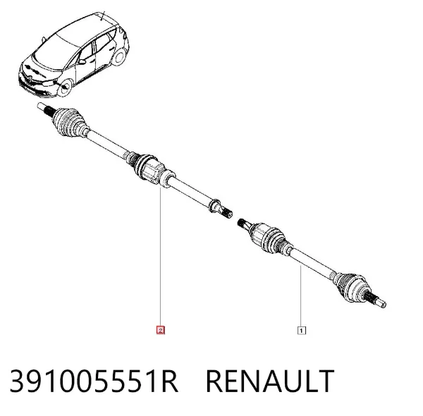 Правая полуось 391005551R Renault (RVI)