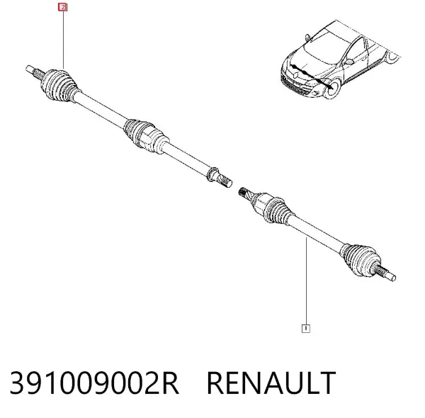 Правая полуось 391009002R Renault (RVI)