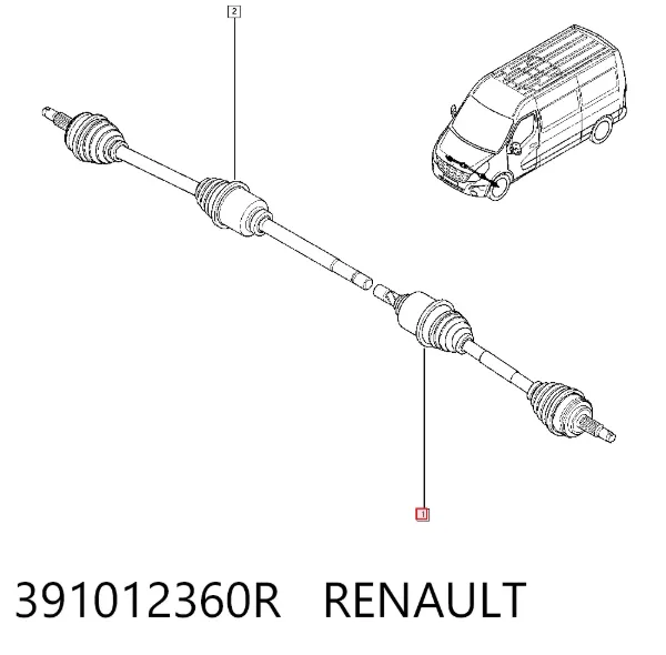 Левая полуось 391012360R Renault (RVI)
