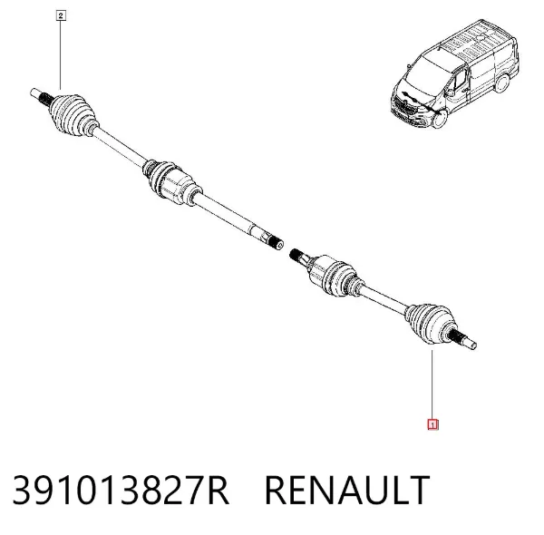Левая полуось 391013827R Renault (RVI)