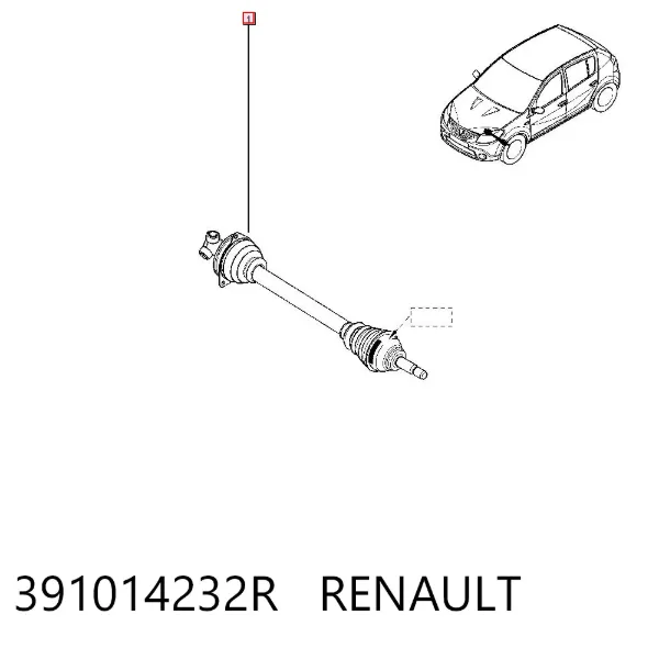 Левая полуось 391014232R Renault (RVI)