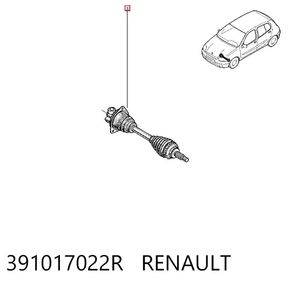 Левая полуось 391017022R Renault (RVI)