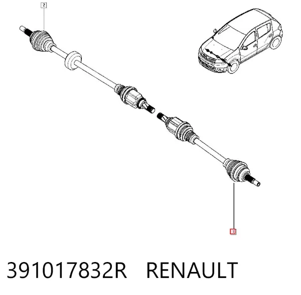 Левая полуось 391017832R Renault (RVI)